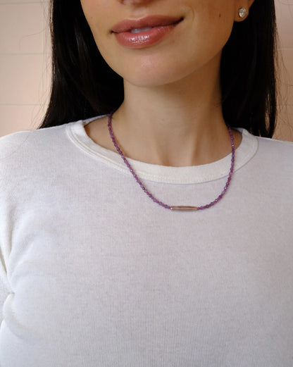 Amethyst + Ruby + Biwa Pearl