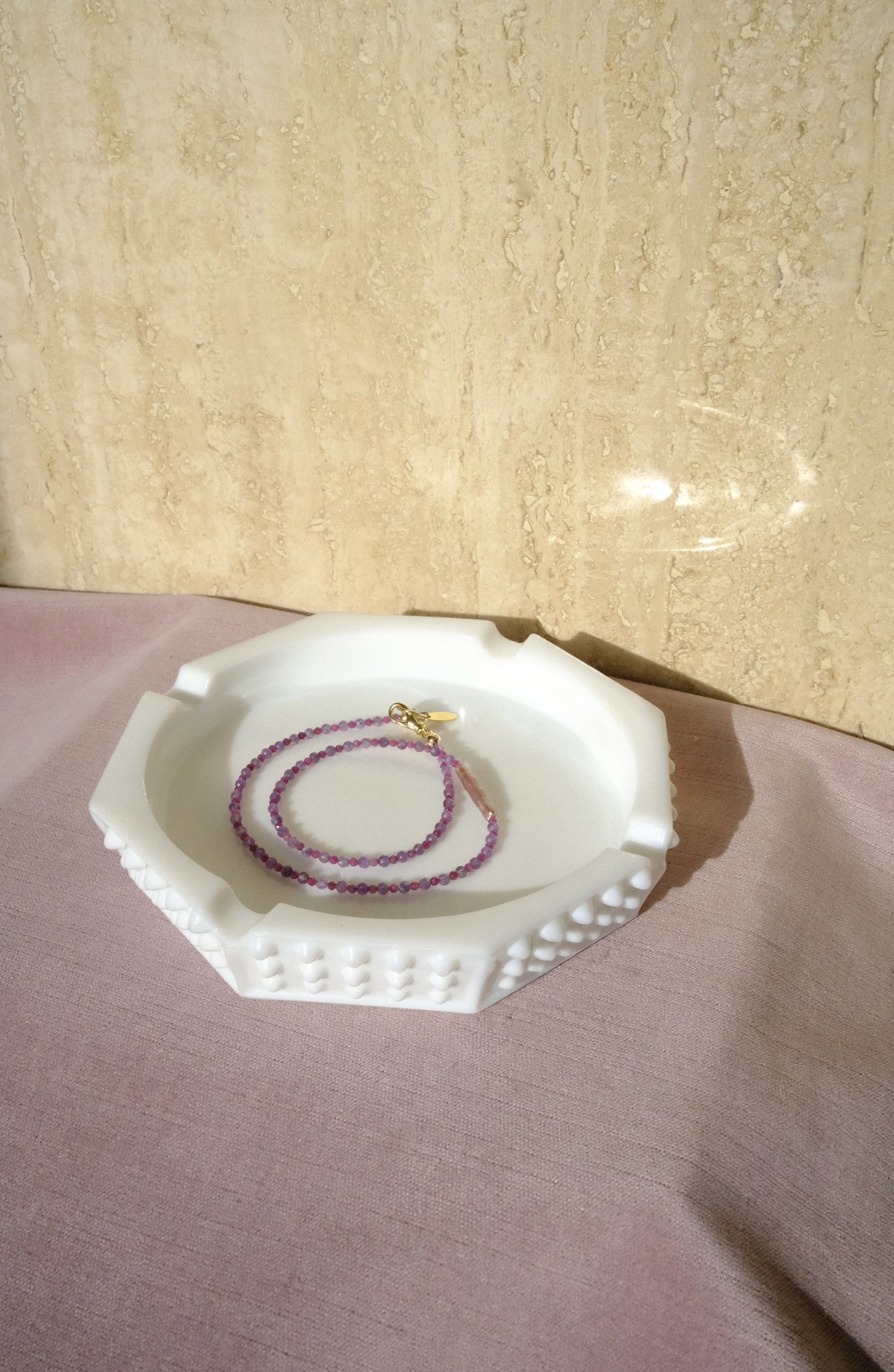 Amethyst + Ruby + Biwa Pearl