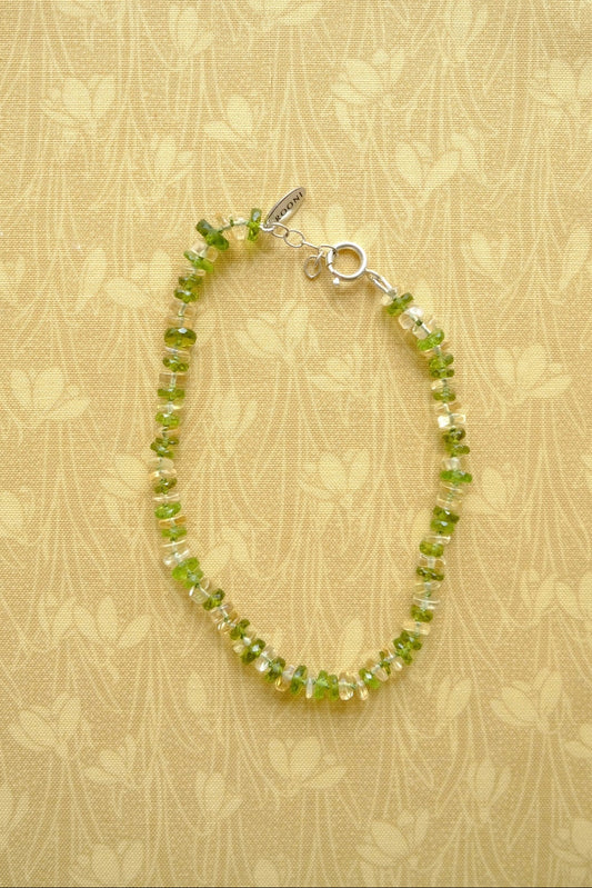 Peridot + Citrine Anklet