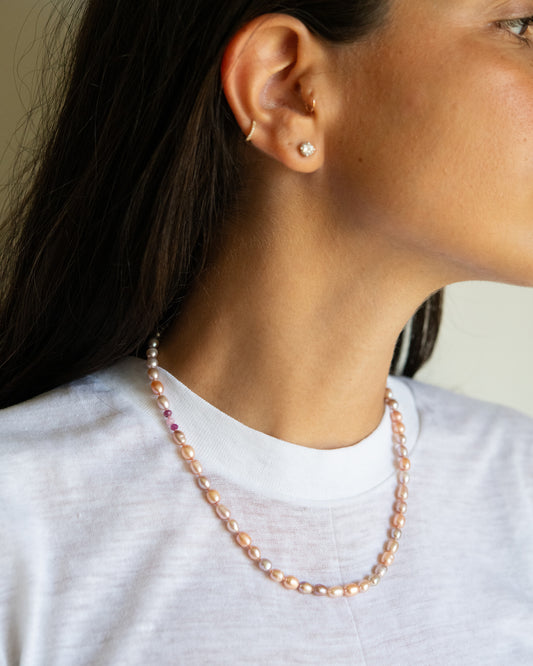 Pink Pearl with Rubies
