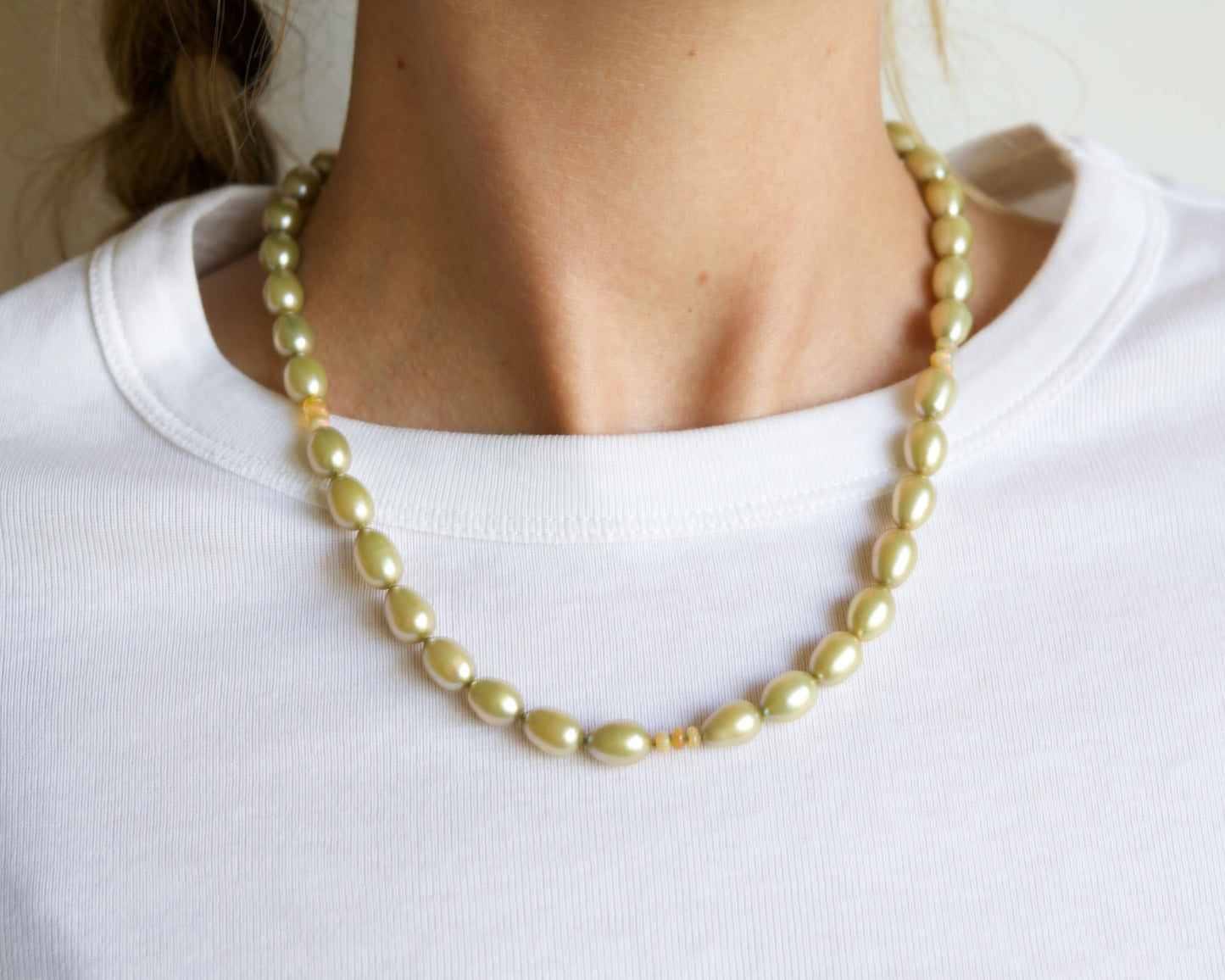 Green Pearl + Fire Opals