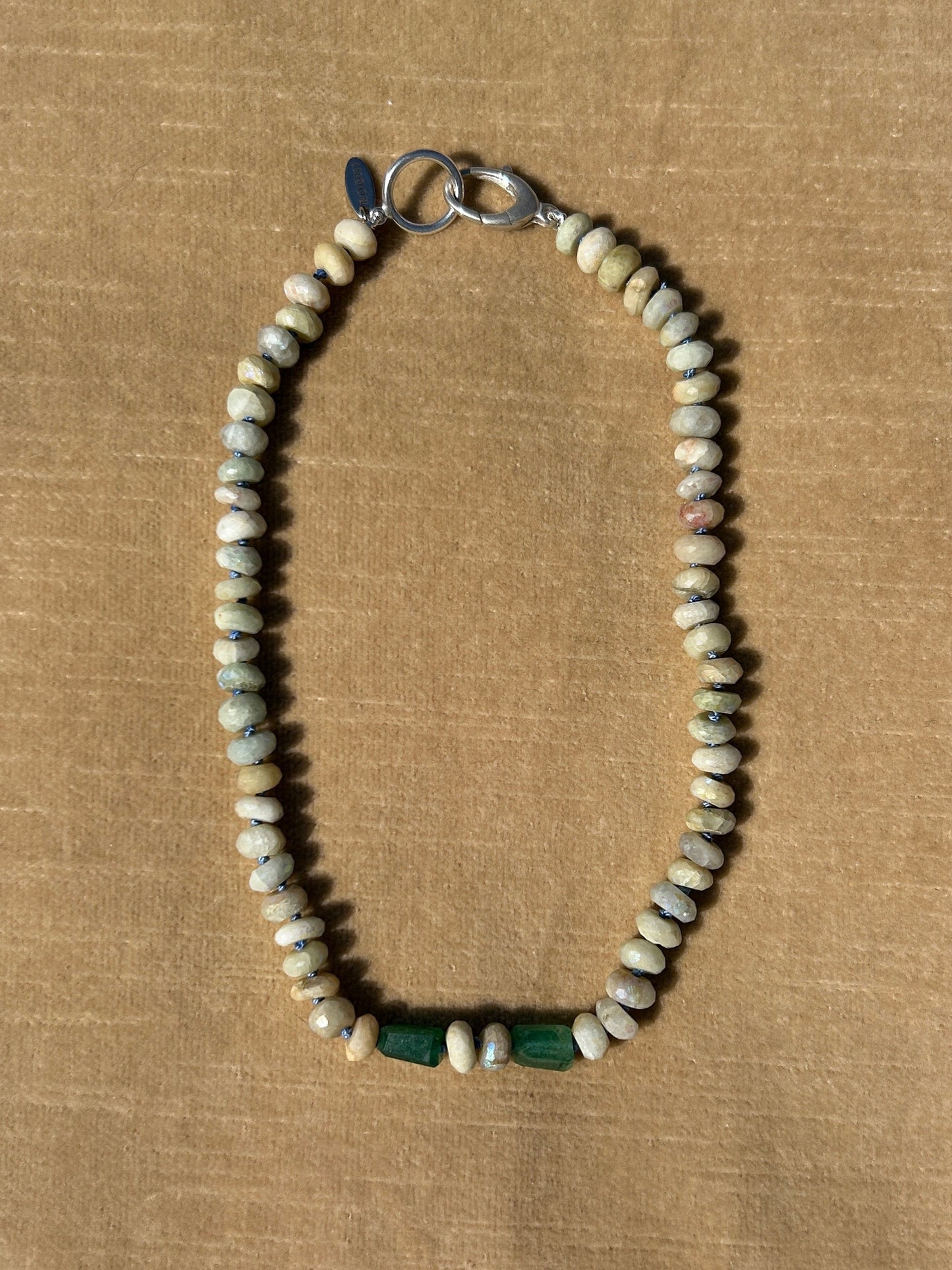 Blue Moonstone + Emerald